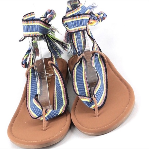 Sam & Libby Ankle Wrap Sandals - Picture 1 of 4